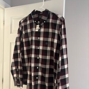 Express Black and White Casual Button Down Shirt
